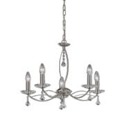 Mere 5 Light Fitting in Satin Nickel and Crystal