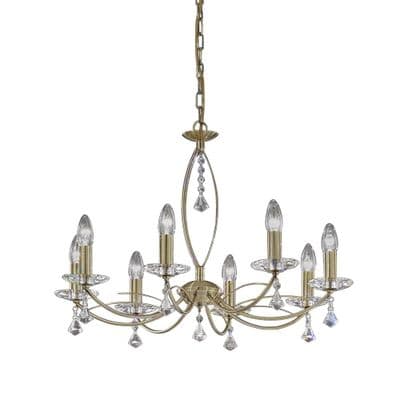 Mere 8 Light Fitting in Bronze and Crystal