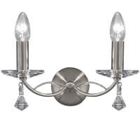Mere Double Wall Light in Satin Nickel and Crystal