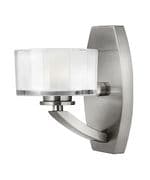 Meridian Single Wall Light in Brushed Nickel with a Faceted Glass Shade - HINKLEY HK/MERIDIAN1