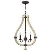 Middlefield 3 Light Pendant in Iron Rust and Distressed Wood - HINKLEY HK/MIDDLEFIELD3