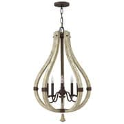 Middlefield 5 Light Pendant in Iron Rust and Distressed Wood - HINKLEY HK/MIDDLEFIELD5