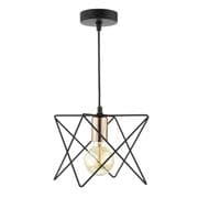 Midi Single Pendant in Matt Black with Copper Lamp Holders - där MID0122