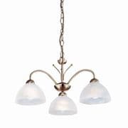 Milanese 3 Light Fitting in Antique Brass with Alabaster Glass - SEARCHLIGHT 1133-3AB