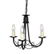 Minster 3 Light Gothic Style Chandelier in a Black Finish - ELSTEAD MN3/BLACK