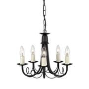 Minster 5 Light Gothic Style Chandelier in a Black Finish - ELSTEAD MN5/BLACK