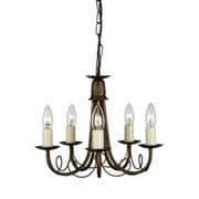 Minster 5 Light Gothic Style Chandelier in a Black Gold Finish - ELSTEAD MN5/BG