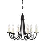 Minster 6 Light Gothic Style Chandelier in a Black Finish - ELSTEAD MN6/BLACK
