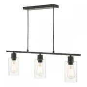 Miu 3 Light Bat Pendant in a Matt Black Finish with Clear Glass - där MIU0322
