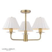 Mixbury 3 Light Fitting in a Matt Antique Brass with White Ceramic Shades - LAURA ASHLEY LA3756587-Q