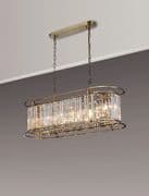 Montadale Oval Pendant in Antique Brass with Crystal Decoration