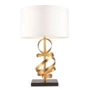 Montpellier Table Lamp in a Gold Leaf Finish with an Ivory Cotton Shade