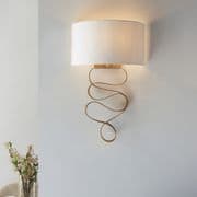 Montpellier Wall Light in a Gold Leaf Finish with an Ivory Cotton Shade