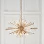 Montreuil 8 Light Pendant in Antique Brass with Champagne Glass Prisms
