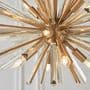 Montreuil 8 Light Pendant in Antique Brass with Champagne Glass Prisms
