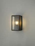 Morada IP54 Outdoor Half Lantern in a Black Finish with Clear Class