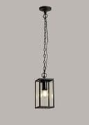 Morada IP54 Outdoor Pendant in a Black Finish with Clear Class