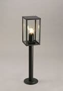 Morada IP54 Outdoor Short Post in a Black Finish with Clear Class