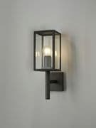 Morada IP54 Outdoor Up Wall Lantern in a Black Finish with Clear Class
