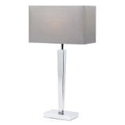 Moreto Chrome Table Lamp complete with a Grey Faux Silk Shade - ENDON MORETO