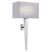 Moreto Wall Light in Polished Chrome with a Grey Faux Silk Shade - ENDON MORETO-1WBCH