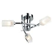 Morgan 3 Light Fitting in Polished Chrome with Clear and Frosted Square Glass Shades - där MOR0350