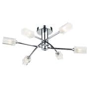 Morgan 6 Light Fitting in Polished Chrome with Clear and Frosted Square Glass Shades - där MOR6450