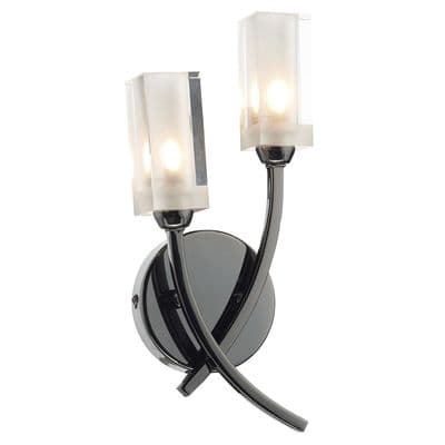 Morgan Wall Light in Black Chrome with Clear and Frosted Glass Shades - där MOR0967
