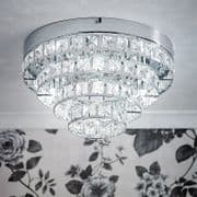 Motown Flush Fitting in Chrome with Faceted Glass Bead Decoration - ENDON MOTOWN-4CH