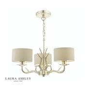 Mulroy 3 Light Fitting in a Champagne Finish with Faux Silk Shades - Laura Ashley LA3713736-Q