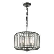 Naeva 3 Light Pendant in a Satin Black Finish with Facested Crystal Decoration - där NAE0322
