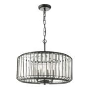 Naeva 4 Light Pendant in a Satin Black Finish with Facested Crystal Decoration - där NAE0422