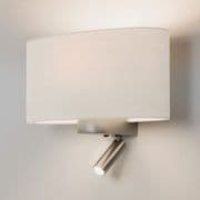 Napoli Reader Wall Light in Matt Nickel with Various Shade Options - astro 1185003