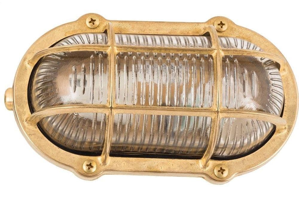 Navigator Commercial Slimline Bulkhead in a Raw Brass Finish IP64 Rated ...