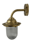 Navigator Goose Neck Plain Wall Lantern in a Raw Brass Finish, IP64 Rated - 09125
