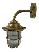 Navigator Goose Neck Wall Lantern in a Raw Brass Finish, IP64 Rated - 09121