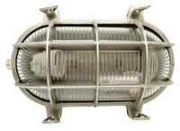 Navigator Large Standard Bulkhead in a Satin Nickel Finish, IP64 Rated - 09012