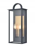 Newbury 2 Light Medium Half Lantern in a Matt Black and Aged Brass Finish, IP44 Rated