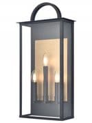 Newbury 3 Light Large Half Lantern in a Matt Black and Aged Brass Finish, IP44 Rated