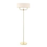 Nixon 2 Light Floor Lamp in Polished Brass and Crystal with a White Shade - ENDON 70563
