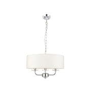 Nixon 3 Light Fitting in Polished Chrome and Crystal with a White Shade - ENDON 60129