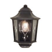 Norfolk Half Lantern finished in Black IP43 Rated - ELSTEAD NR7/2 BLK