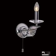 Norley Single Wall Light in Polished Chrome and Crystal Decoration, Switched