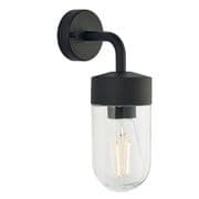 North Outdoor Wall Light in a Matt Black Finish with Clear Glass IP44 Rated - ENDON 79792