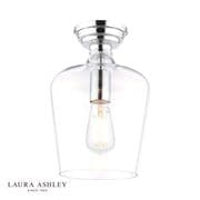 Ockley Semi-Flush Fitting in Polished Chrome and Clear Glass - Laura Ashley LA3756387-Q
