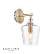 Ockley Single Wall Light in Antique Brass and Champagne Glass - Laura Ashley LA3756460-Q