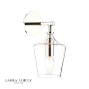 Ockley Single Wall Light in Polished Chrome and Clear Glass - Laura Ashley LA3727863-Q