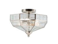 Old Park Semi-Flush in Polished Nickel with Bevelled Edged Glass - ELSTEAD OLD PARK PN