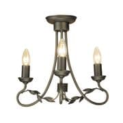 Olivia 3 Light Fitting in a Black Gold Finish - ELSTEAD OV3/BG