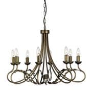 Olivia 8 Light Fitting in Black Gold with Hand Finished Leaf Detail - ELSTEAD OV8 BG